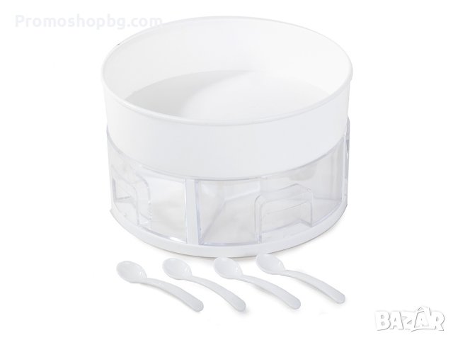 Въртящ се кухненски органайзер с 4 чекмеджета, Включени 4 бр лъжички, Бял, снимка 2 - Други - 43886340