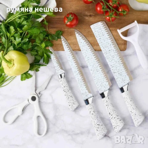 Комплект кухненски ножове от 6 части Zepter ZP-009B- бял, стилен и прецизен избор за всяка кухня, снимка 3 - Прибори за хранене, готвене и сервиране - 50532840