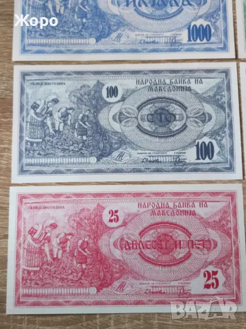Пълен лот банкноти от 1992 година Република Македония - денари, снимка 9 - Нумизматика и бонистика - 48721202