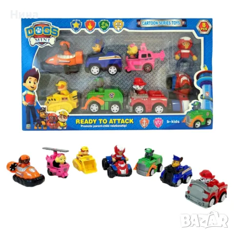 Комплект Paw Patrol кученца с машини, снимка 2 - Коли, камиони, мотори, писти - 50174942