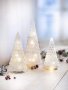 LED елхи Бяла Коледа" комплект от 3 броя", снимка 1 - Декорация за дома - 38718415