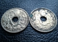 Стара монета 25 сантима 1938 г. и 1939 г. Франция - красиви !, снимка 11