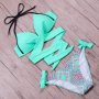 Нов секси дамски бански костюм бикини Сутиен цветен за момичета Комплект с подплънки Плажен нова мо, снимка 17