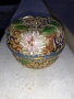Клоазоне cloisonne клетъчен емайл бронз ваза ябълка, снимка 3