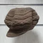 Нова зимна дамска шапка с козирка Ангора в кафяв цвят, снимка 2