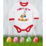 Бебешко боди Моят 1-ви Великден "Заек с количка - розови букви", снимка 5