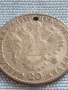 Сребърна монета 20 кройцера 1835г. Франц първи Прага Австрийска империя 13711, снимка 10
