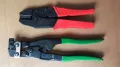 Клещи за кримпване (кербоване) на кабелни обувки и два кабела с гилза, снимка 2