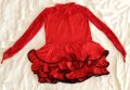 Червена рокля със черен кант за танци или повод, снимка 2
