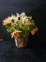 Изкуствени цветя в метална кашпа, снимка 4