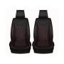 Универсални автомобилни калъфи Automat за предни седалки от еко кожа – черни с червен кант, 2 бр., снимка 2