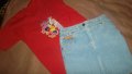  Нова тениска и дънкова пола.104 размер, снимка 1 - Детски комплекти - 36622841
