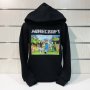 Нов детски суичър с дигитален печат MINECRAFT в черен цвят, снимка 7