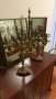 Рядки антикварни фигурални френски бронзови свещници , снимка 6