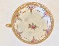 Dresden Germany  Circa 1884  Wolfsohn  Tea Cup & Saucer, Footed, Richly Gilded Код P1651, снимка 5