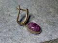 СТАРА ПОСРЕБРЕНА РЕТРО АРТ СТИЛ СКЪПОЦЕННА ОБЕЦА с ШЛИФОВАН АМЕТИСТ 47937, снимка 2