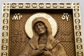 Релефна икона на Св. Богородица Знамение от масивен дъб, снимка 5