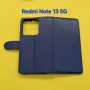 Redmi Note 13 5G калъф страничен с прегради черен син златен червен, снимка 5