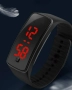 Спортен унисекс LED часовник-гривна бърз бутон за управление ЧЕРЕН", снимка 5