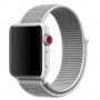 Текстилна каишка band за Apple Watch 7, 6, 5, 4, 3 - велкро бял  цвят