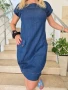 Стилна синя дамска рокля , снимка 1