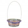 Великденска декорация, Плетена кошница с тюл, Многоцветна, 21x38 см, снимка 1 - Декорация за дома - 40080423