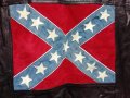 Confederate Flag Stars and Stripes Leather Vintage оригинална кожена жилетка , снимка 2