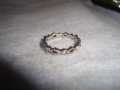 КРИСТАЛЕН АЖУРЕН КРАСИВ ФИН СРЕБРИСТ ПРЪСТЕН ТИП ХАЛКА 27664, снимка 3