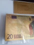 Позлатена с 24 карата злато банкнота 20 Евро със сертификат , снимка 3
