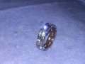 СТАР МЕДЕН ПОСРЕБРЕН ПРЪСТЕН Тип ХАЛКА с ИНКРУСТИРАНИ ФАСЕТИРАНИ ЦИРКОНИ 36995, снимка 4