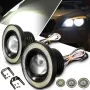 ​Универсални фарове за мъгла с лупи тип ангелски очи - 64мм/76мм/89мм., снимка 1