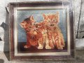 Гоблен -Трите котета и Малкото коте с ДВОЙНА РАМКА, снимка 2
