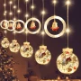 Светещ коледен гирлянд с рингове и малки коледни фигурки / 3 метра/ 8 функции. ? Малки коледни фигур, снимка 6