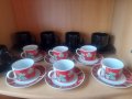 Комплект от 6 порцеланови чаши за кафе с чинийки, снимка 1 - Сервизи - 38062895