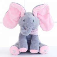  Интерактивно плюшено слонче FLAPSY , пеещо , танцуващо с уши, снимка 4 - Плюшени играчки - 35291709