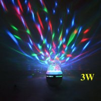 LED RGB въртяща цветна диско лампа крушка светлинни ефекти,декорация, снимка 12 - Крушки - 44106015