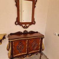 Уникално красиво бароково шкафче с огледало  012, снимка 5 - Шкафове - 34937883