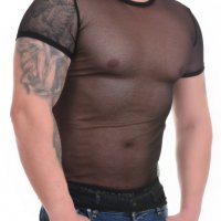 Класическа Мъжка Тениска Тюл Мрежа 864, снимка 4 - Тениски - 37225437