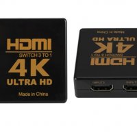 HDMI 4K swich 3 to 1 Ultra HD, снимка 2 - Суичове - 39458760