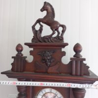 Стар стенен механичен часовник дърворезба , снимка 8 - Антикварни и старинни предмети - 37876537