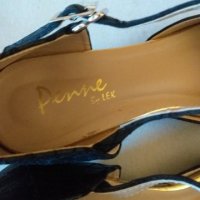 Дам.обувки-/изк.кожа-сатен/-"PENNE"-№39-цвят-черни. Закупени от Италия., снимка 4 - Дамски ежедневни обувки - 26554303