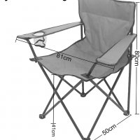 Столове за къмпинг, 2 броя, рибарски столове, тъмнозелени, снимка 2 - Къмпинг мебели - 34705779