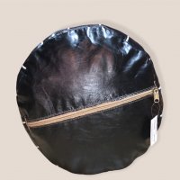 Уникален марокански пуф от естествена кожа в черен цвят, снимка 4 - Дивани и мека мебел - 34867179