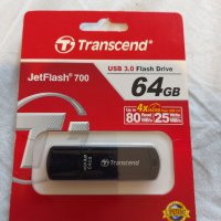 Флаш памет Transcend JetFlash 700 - USB 3.0, 64GB, снимка 1 - USB Flash памети - 25102639