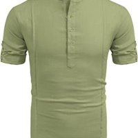 Мъжка ежедневна риза с къс ръкав в стил Henley, 5цвята - 023 - 023, снимка 4 - Ризи - 39222692