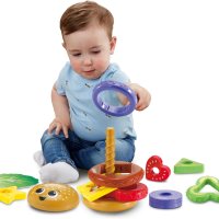 VTech Baby Бургер играчка за подреждане и сортиране с 6 парчета храна за малки деца, снимка 5 - Образователни игри - 43948674