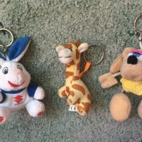 плюшен ключодържател 3бр - заек Suzuki, куче, жираф, снимка 1 - Плюшени играчки - 17135187