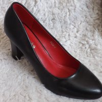 Обувки, черни, на висок ток, код 423/ББ1/34, снимка 1 - Дамски елегантни обувки - 37654531