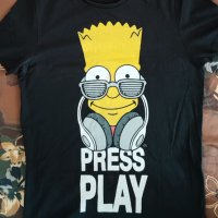 Мъжка тениска Bart Simpson -Press To Play, снимка 1 - Тениски - 37775053