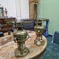 Чифт страхотни антикварни английски бронзови газени лампи , снимка 6 - Антикварни и старинни предмети - 43569923